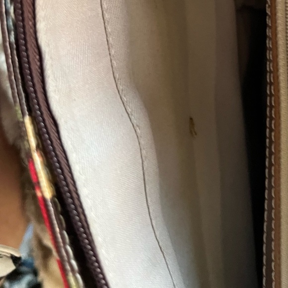 Cath Kidston Brown Floral Crossbody Messenger Bag with Cream Strap - Picture 6 of 9